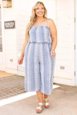 Catamaran Couture Jumpsuit, Navy -Chic Soul Store CatamaranCoutureJumpsuit Navy 1117