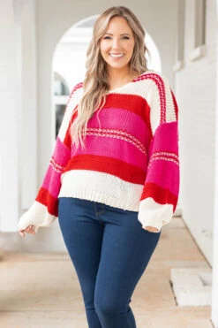 Catch Flights Not Feelings Sweater, Hot Pink