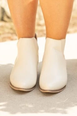 Catch Me In The Cosmos Booties, Cream -Chic Soul Store CatchMeInTheCosmosBooties Cream 3