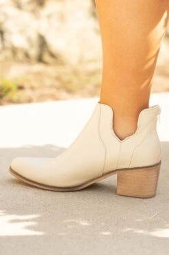 Catch Me In The Cosmos Booties, Cream -Chic Soul Store CatchMeInTheCosmosBooties Cream 4