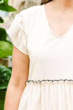 Catch Me When I Fall Dress, Natural-Black 13 Catch Me When I Fall Dress, Natural-Black -Chic Soul Store CatchMeWhenIFallDress NeutralBlack 3 2