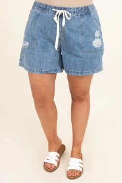 Catch The Tide Shorts, Denim Blue -Chic Soul Store CatchTheTideShorts DenimBlue 9593