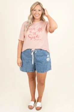 Catch The Tide Shorts, Denim Blue -Chic Soul Store CatchTheTideShorts DenimBlue 9596