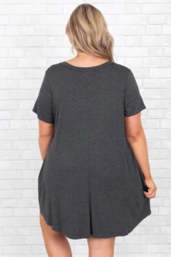 Caught Adrift Dress, Heather Charcoal -Chic Soul Store CaughtAdriftDress HeatherCharcoal 9529