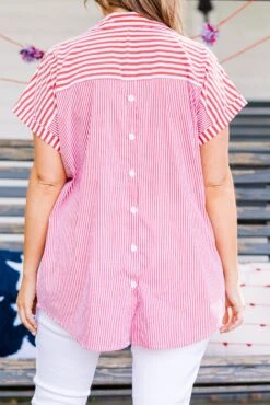 Celebrate Today Top, Red-Ivory -Chic Soul Store CelebrateTodayTop Red Ivory