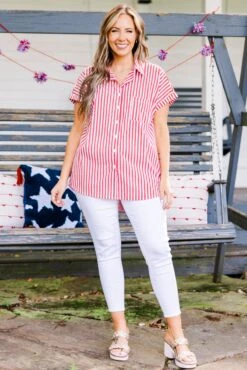 Celebrate Today Top, Red-Ivory -Chic Soul Store CelebrateTodayTop Red Ivory 5