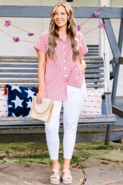 Celebrate Today Top, Red-Ivory -Chic Soul Store CelebrateTodayTop Red Ivory 6