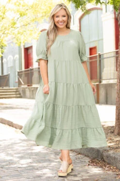 Change Your Tune Dress, Sage -Chic Soul Store ChangeYourTuneDress Sage 2