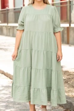 Change Your Tune Dress, Sage -Chic Soul Store ChangeYourTuneDress Sage 3015