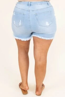 Changing Paths Shorts, Light Wash -Chic Soul Store ChangingPathsShorts LightWash 9932