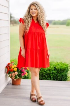 Charmingly Cute Dress, Red -Chic Soul Store CharminglyCuteDress Red 6
