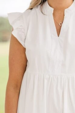 Charmingly Cute Dress, White -Chic Soul Store CharminglyCuteDress White