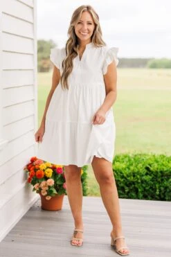 Charmingly Cute Dress, White -Chic Soul Store CharminglyCuteDress White 4