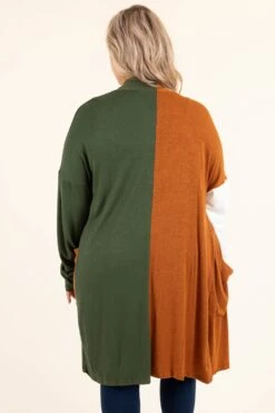 Chasing Leaves Cardigan, Rust/Olive -Chic Soul Store ChasingLeavesCardigan Rust Olive 9559