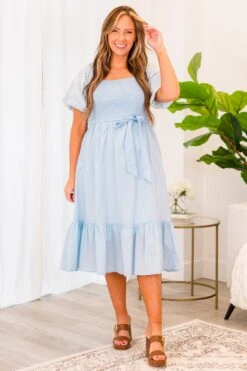 Cherished Moment Dress, Light Blue -Chic Soul Store CherishedMomentDress LightBlue 5 1