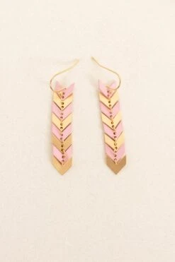 Chevron Earrings, Pink -Chic Soul Store ChevronEarrings Pink