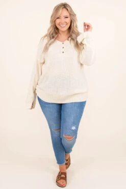 Chilly On A Hot Day Sweater, Oatmeal -Chic Soul Store ChillyOnAHotDaySweater Oatmeal 7230