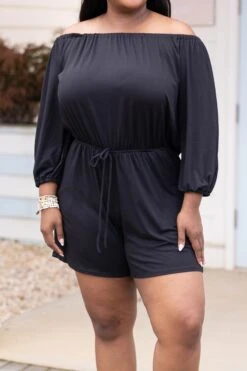 Circling Back Romper, Black -Chic Soul Store CirclingBackRomper Black 2