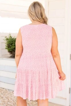 Classy Curves Dress, Pink -Chic Soul Store ClassyCurvesDress Pink 0705