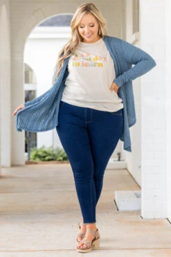 Classy Miss Cardigan, Denim -Chic Soul Store ClassyMissCardigan Denim 5281