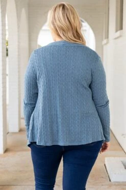 Classy Miss Cardigan, Denim -Chic Soul Store ClassyMissCardigan Denim 5285