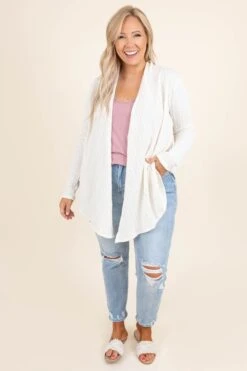 Classy Miss Cardigan, Ivory -Chic Soul Store ClassyMissCardigan Ivory