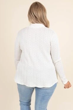 Classy Miss Cardigan, Ivory -Chic Soul Store ClassyMissCardigan Ivory 8818
