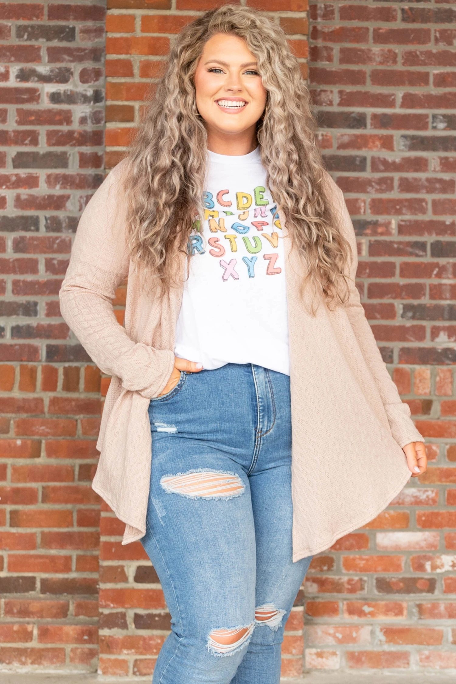 Classy Miss Cardigan, Sand 3 Classy Miss Cardigan, Sand