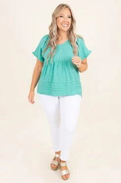 Coastal Living Top, Emerald -Chic Soul Store CoastalLivingTop Emerald 3603