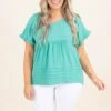 Coastal Living Top, Emerald -Chic Soul Store CoastalLivingTop Emerald 3604
