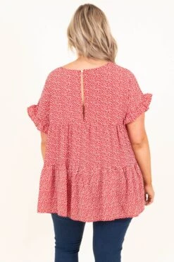 Coffee By Candlelight Top, Red -Chic Soul Store CoffeeByCandlelightTop Red 9591