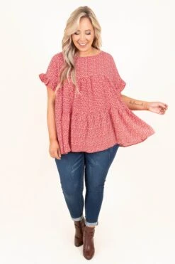 Coffee By Candlelight Top, Red -Chic Soul Store CoffeeByCandlelightTop Red 9594