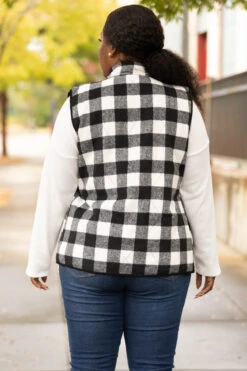 Cold For The Winter Vest, Ivory-Black -Chic Soul Store ColdForTheWinterVest Ivory Black 7169