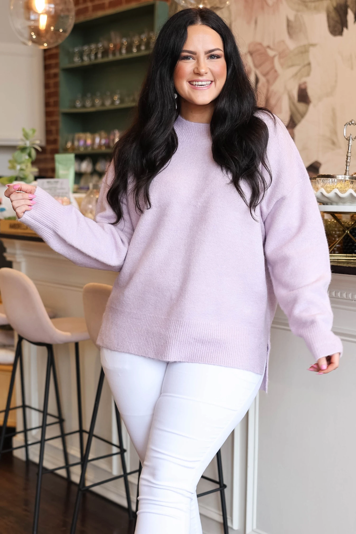 Cold Mornings Sweater, Lilac 3 Cold Mornings Sweater, Lilac