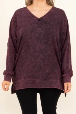 Come On Over Pullover, Dark Burgundy Mineral Wash 11 Come On Over Pullover, Dark Burgundy Mineral Wash -Chic Soul Store ComeOnOverPullover DarkBurgundyMineralWash 8694