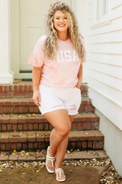 Comfort Colors: Stars In The USA Tee, Clay Colorblast -Chic Soul Store ComfortColors StarsInTheUSATee ClayColorblast 4