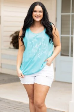 Comfort Colors: Travel Often Tank, Lagoon