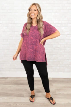 Comfy Travels Top, Neon Magenta Mineral Wash 9 Comfy Travels Top, Neon Magenta Mineral Wash -Chic Soul Store ComfyTravelsTop NeonMagentaMineralWash 9620