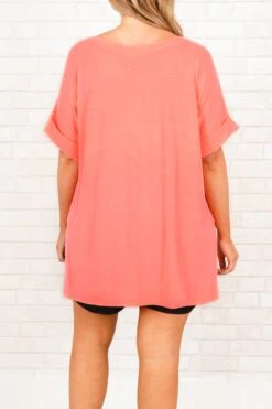 Comfy Travels Top, Neon Peach -Chic Soul Store ComfyTravelsTop NeonPeach 1