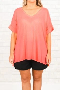 Comfy Travels Top, Neon Peach -Chic Soul Store ComfyTravelsTop NeonPeach 2