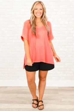 Comfy Travels Top, Neon Peach -Chic Soul Store ComfyTravelsTop NeonPeach 5