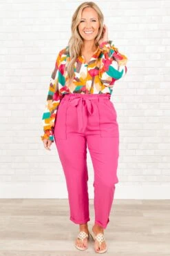 Confetti Everywhere Top, Fuchsia Orange -Chic Soul Store ConfettiEverywhereTop FuchsiaOrange 5