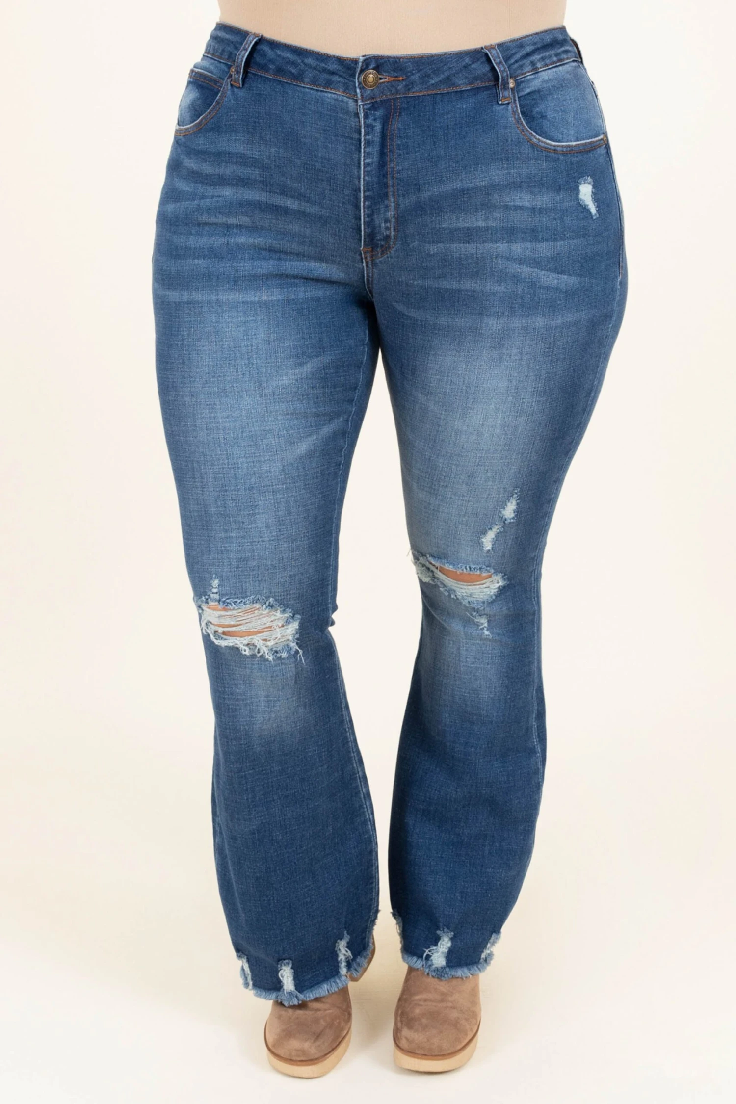Confident Beauty Flare Jeans, Dark Wash 5 Confident Beauty Flare Jeans, Dark Wash - Image 3