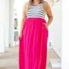 Cool By The Pool Maxi Dress, Fuchsia -Chic Soul Store CoolByThePoolMaxiDress Fushcia 2227