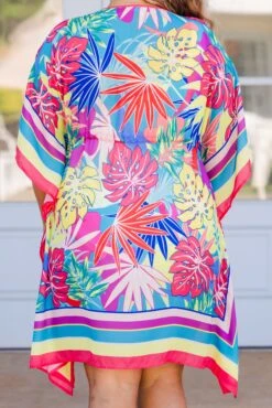 Coolin' On The Beach Kimono, Pink Combo -Chic Soul Store Coolin OnTheBeachKimono PInkCombo 2