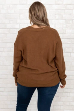 Cozy And Cute Cardigan, Brown -Chic Soul Store CozyAndCuteCardigan Brown 9857