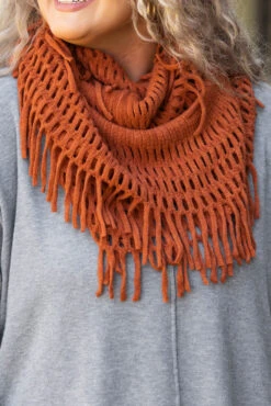 Cozy Getaway Scarf, Rust -Chic Soul Store CozyGetawayScarf Rust 8165
