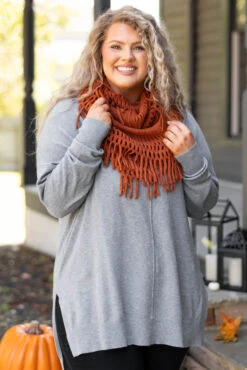 Cozy Getaway Scarf, Rust