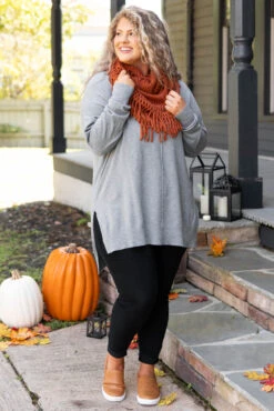 Cozy Getaway Scarf, Rust -Chic Soul Store CozyGetawayScarf Rust 8169