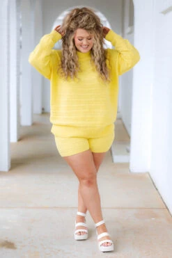 Cozy Huggie Shorts, Yellow -Chic Soul Store CozyHuggieShorts Yellow 8